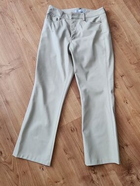 Zara Beige Straight-Leg Trousers